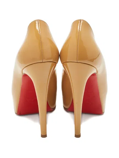 Pre-owned Christian Louboutin Peep-toe Pumps In Neutral