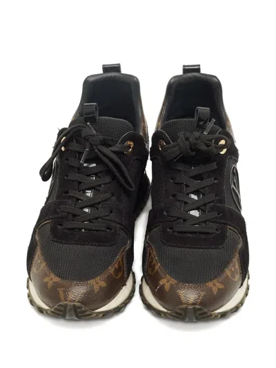 Pre-owned Louis Vuitton Run Away Monogram Sneakers In Black