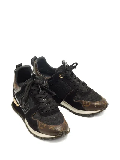 Pre-owned Louis Vuitton Run Away Monogram Sneakers In Black