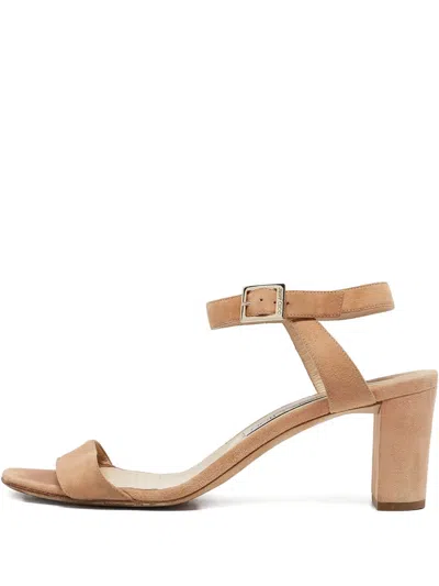 Pre-owned Jimmy Choo 70mm Leather Heeled Sandals In Neutral