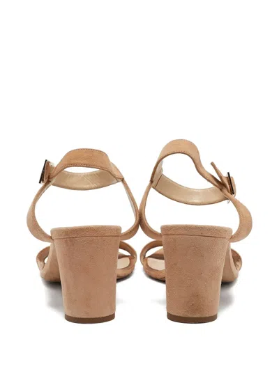 Pre-owned Jimmy Choo 70mm Leather Heeled Sandals In Neutral