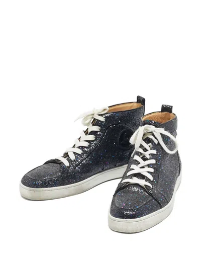 Pre-owned Christian Louboutin Leather High-tops Sneakers In Black