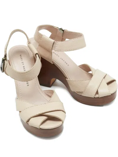 Pre-owned Marc Jacobs Leather Ankle-strap Sandal In Neutral