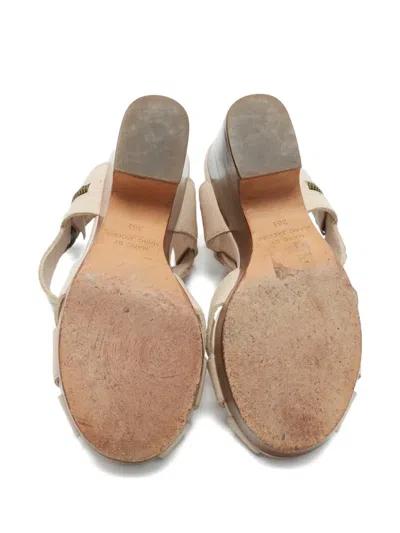 Pre-owned Marc Jacobs Leather Ankle-strap Sandal In Neutral
