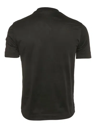 Pre-owned Emporio Armani Logo-embroidery T-shirt In Black