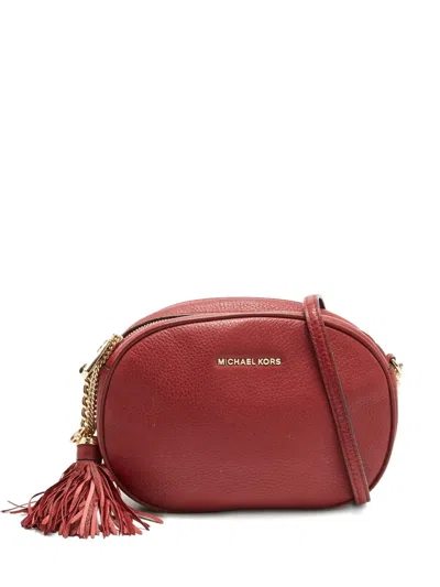 Pre-owned Michael Kors Ginny Leather Cross Body Bag In Red