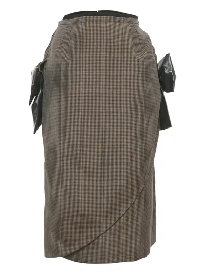 Pre-owned Maison Margiela Oversized-bow Skirt In Brown