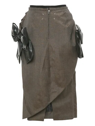 Pre-owned Maison Margiela Oversized-bow Skirt In Brown