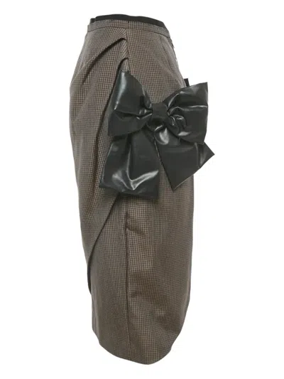 Pre-owned Maison Margiela Oversized-bow Skirt In Brown