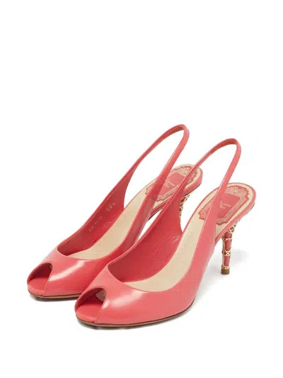 Pre-owned Dior Leather Sandals In Pink