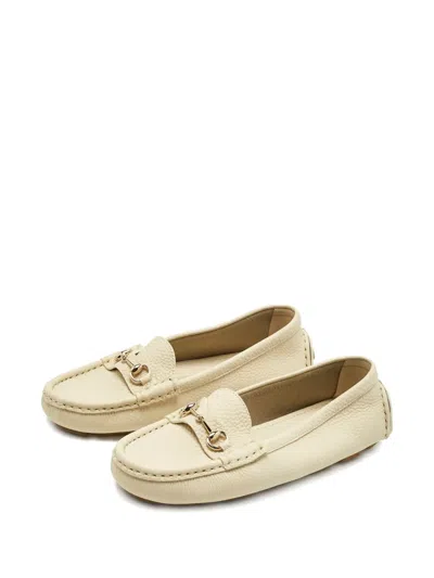 Pre-owned Gucci Horsebit Leather Loafers In Neutral
