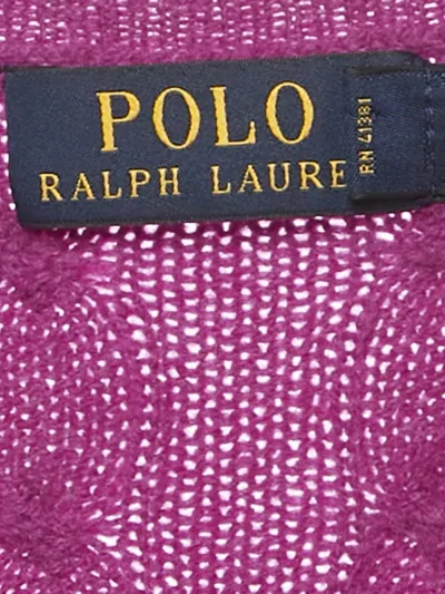 Pre-owned Polo Ralph Lauren Logo-embroidered Sweater In Purple