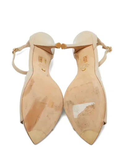Pre-owned Stuart Weitzman Nudistsong Patent-leather Pumps In Neutral