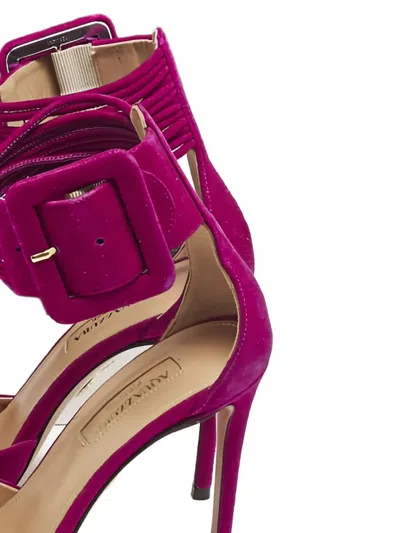 Pre-owned Aquazzura 100mm Buckle-detail Pumps In Pink