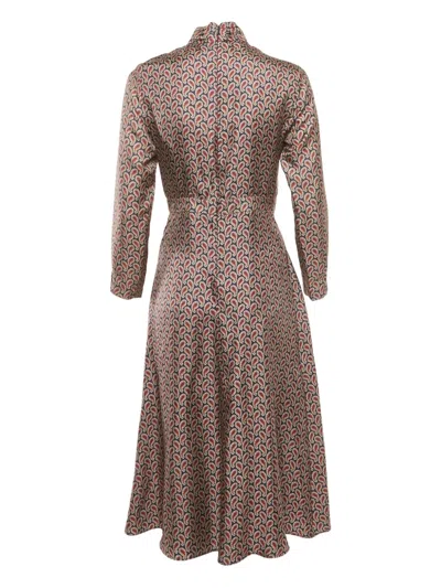 Pre-owned Sandro Paisley-print Silk Dress In Blue