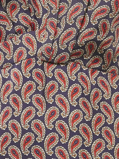 Pre-owned Sandro Paisley-print Silk Dress In Blue