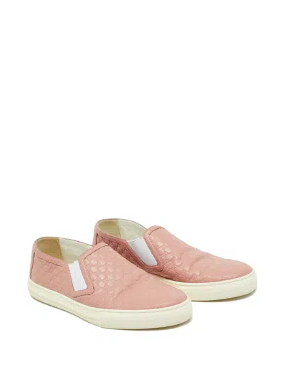 Pre-owned Gucci Microssima Leather Trainers In Pink