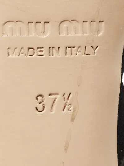 Pre-owned Miu Miu Ankle-strap Platform Heels Sandals In Black