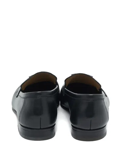 Pre-owned Hermes Crocodile-effect Leather Loafers In Black