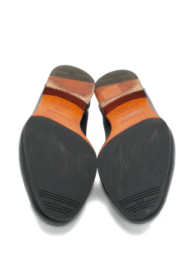 Pre-owned Hermes Crocodile-effect Leather Loafers In Black