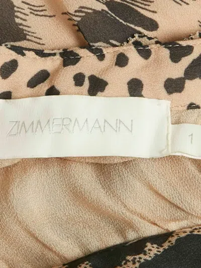 Pre-owned Zimmermann Leopard-print Mini Dress In Neutral