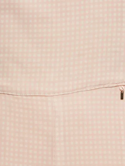 Pre-owned Elisabetta Franchi Gingham Ruffle One-shoulder Jumpsuit In Pink