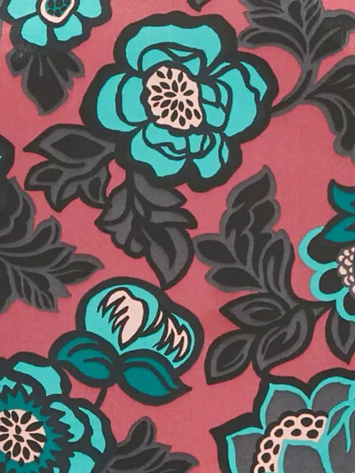 Pre-owned Weekend Max Mara Aral Flowing Floral Silk Midi Dress In Pink