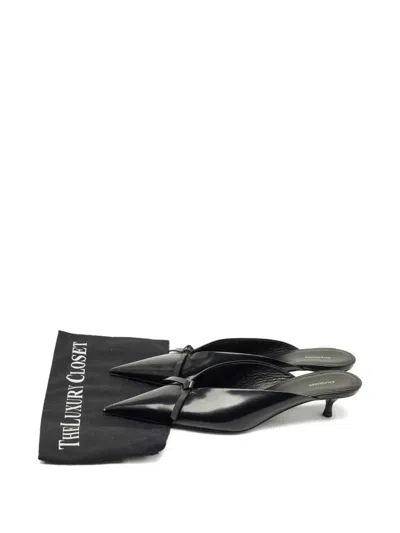 Pre-owned Balenciaga Knife Leather Mules In Black