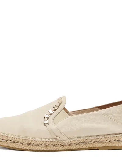 Pre-owned Ferragamo Leather Espadrille Shoes In Neutral