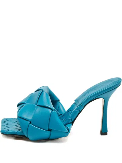 Pre-owned Bottega Veneta Intrecciato Leather Sandals In Blue