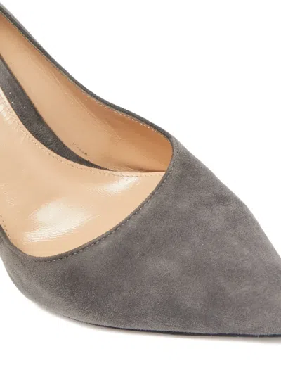 Pre-owned Gianvito Rossi 85mm Suede Point-toe Pumps In Gray