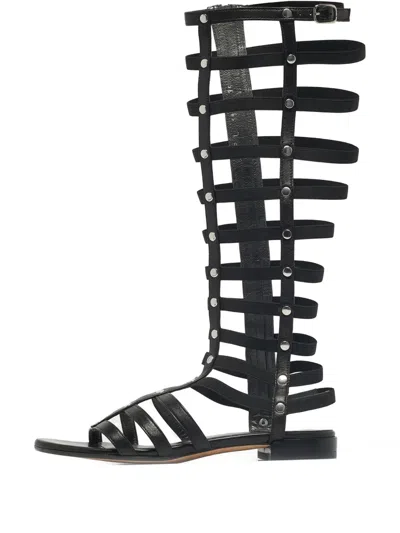 Pre-owned Stuart Weitzman Gladiator Sandals In Black