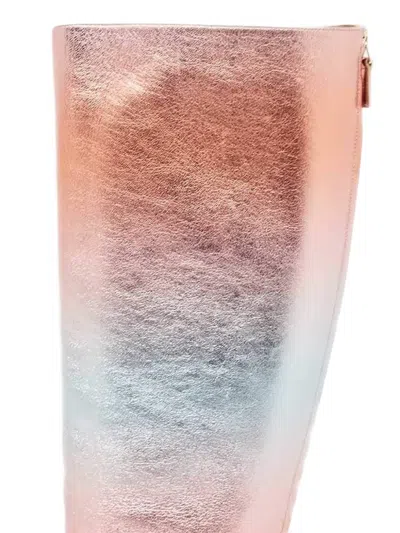 Pre-owned Malone Souliers Markle Leather Knee-high Boots In Pink