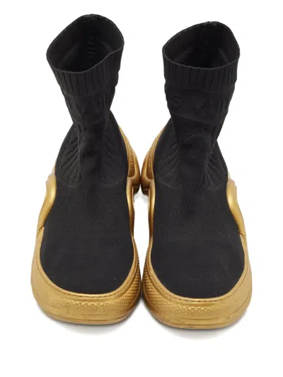 Pre-owned Louis Vuitton Archlight Knit High-top Boots In Black