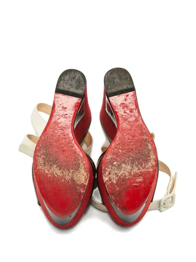 Pre-owned Christian Louboutin Tromploia Platform Wedge Sandals In Black