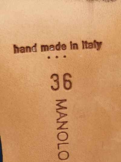 Pre-owned Manolo Blahnik Hangisi Embellished Pumps In Blue