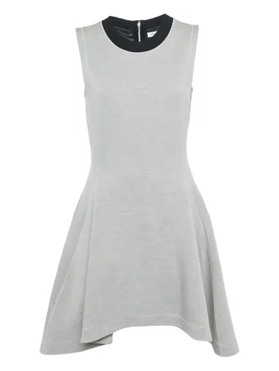 Pre-owned Dior Flared Mini Dress In Gray