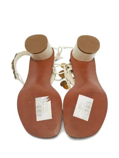 Pre-owned Dior Strap Leather Sandals In Neutral