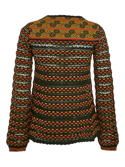 Pre-owned Missoni Floral Print Knit Sweater In Green