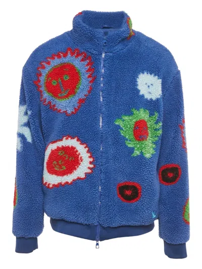 Pre-owned Louis Vuitton Fleece Zip-up Jacket In Blue