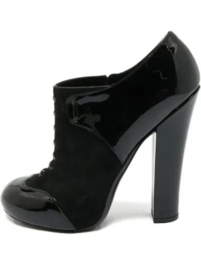 Pre-owned Louis Vuitton Block-heel Ankle Boots In Black