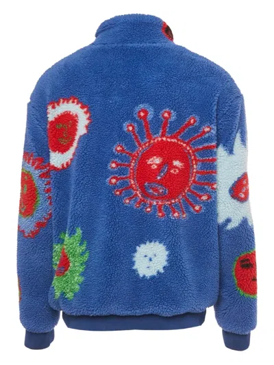 Pre-owned Louis Vuitton Fleece Zip-up Jacket In Blue