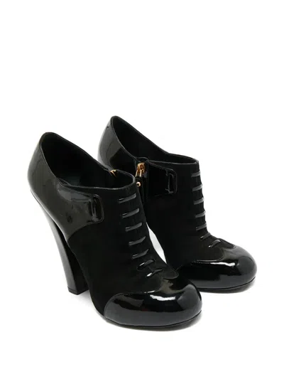 Pre-owned Louis Vuitton Block-heel Ankle Boots In Black