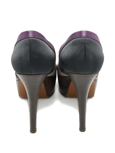 Pre-owned Marni Platform Satin Pumps In Black