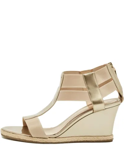 Pre-owned Fendi T-strap Round-toe Espadrilles In Neutral
