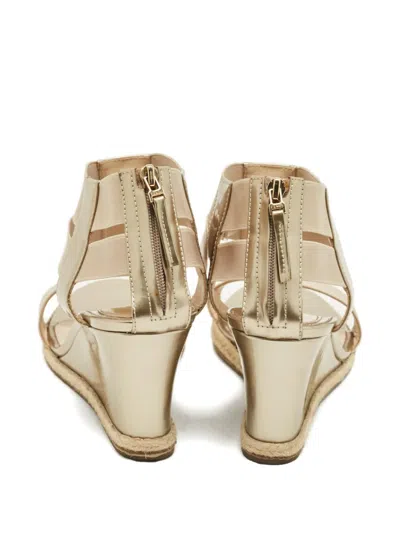 Pre-owned Fendi T-strap Round-toe Espadrilles In Neutral