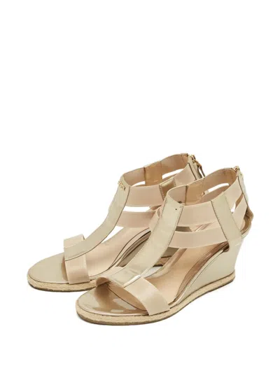 Pre-owned Fendi T-strap Round-toe Espadrilles In Neutral