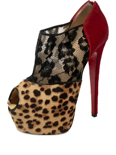 Pre-owned Christian Louboutin 150mm Aeronotoc Ankle Boots In Multi