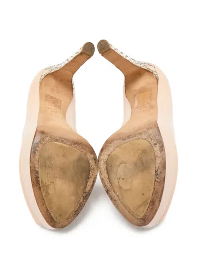 Pre-owned Dior 135mm Leather Peep-toe Pumps In Pink