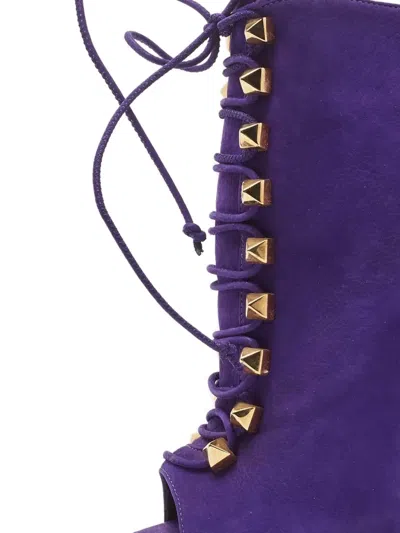 Pre-owned Giuseppe Zanotti Vintage Suede Boots In Purple